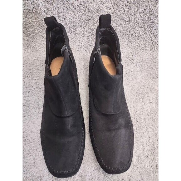 Comfortview Ankle Moccasins Boots Women's Sz 9.5 Black Casual Comfort Side Zip - Picture 2 of 9